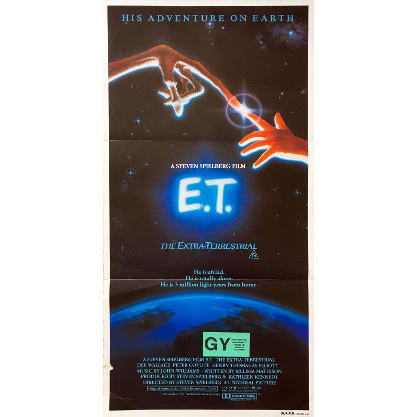 E.T. L'EXTRA-TERRESTRE Affiche de film - 33x78 cm. - 1982 - Dee Wallace, Steven Spielberg