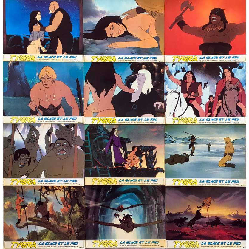 TYGRA LA GLACE ET LE FEU Photos de film x12 - 24x30 cm. - 1983 - Randy Norton, Ralph Bakshi