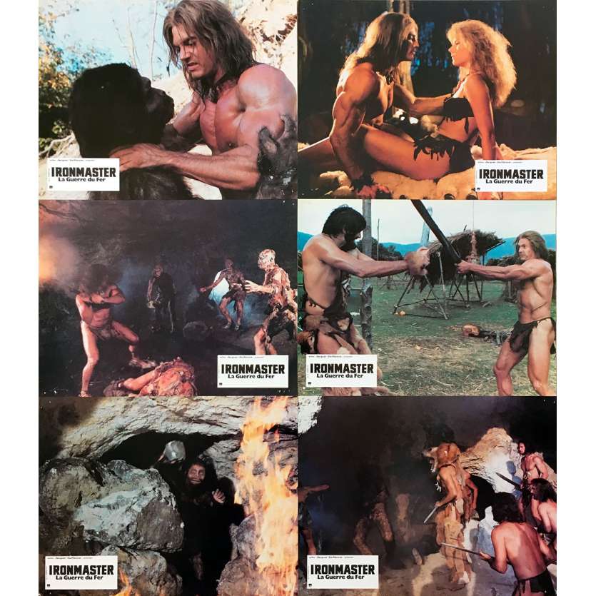 IRONMASTER Original Lobby Cards x6 - 9x12 in. - 1983 - Umberto Lenzi, Sam Pasco