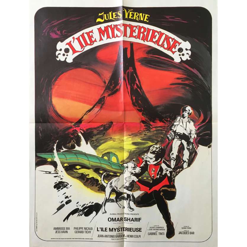 THE MYSTERIOUS ISLAND Original Movie Poster  - 23x32 in. - 1973 - Juan Antonio Bardem, Omar Sharif