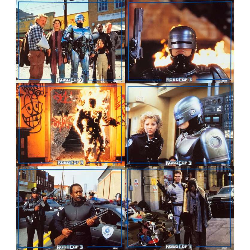 ROBOCOP 3 Original Lobby Cards x6 - 9x12 in. - 1993 - Fred Dekker, Nancy Allen