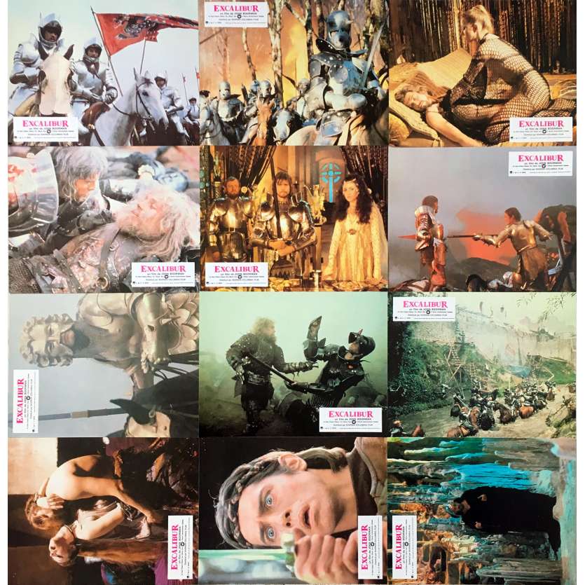 EXCALIBUR Original Lobby Cards x12 - 9x12 in. - 1981 - John Boorman, Nigel Terry, Helen Mirren