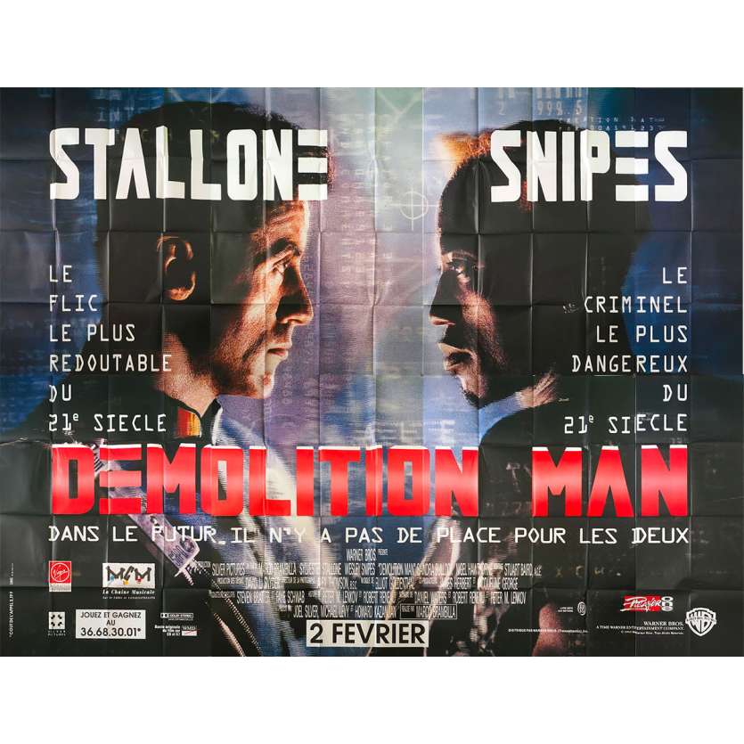 DEMOLITION MAN Affiche de film  - 400x300 cm. - 1993 - Sylvester Stallone, Marco Brambilla