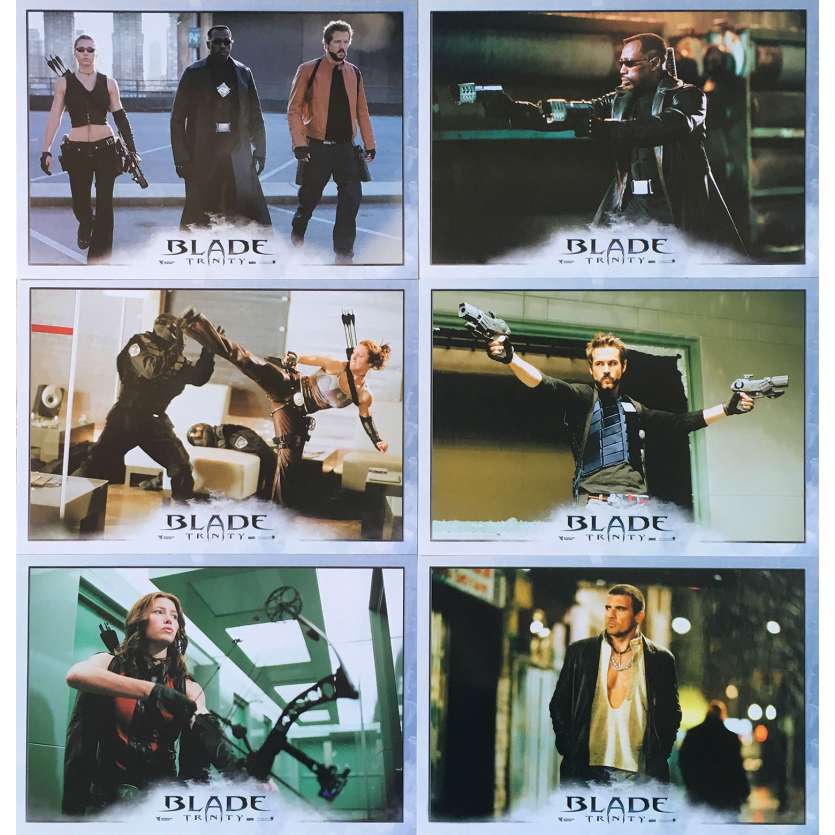 BLADE TRINITY Original Lobby Cards x6 - 9x12 in. - 2004 - David S. Goyer, Wesley Snipes