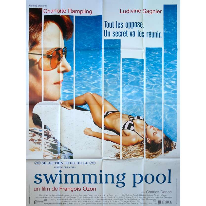 SWIMMING POOL Affiche de film 120x160 - 2002 - Ludivine Sagnier, François Ozon