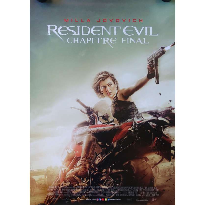 RESIDENT EVIL FINAL CHAPTER Original Movie Poster - 28x40 in. - 2017 - Paul W.S. Anderson, Milla Jovovich