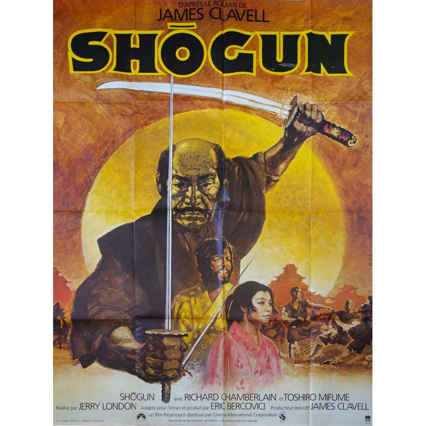 SHOGUN Affiche de film 120x160 - 1980 - Toshiro Mifune, Richard Chamberlain