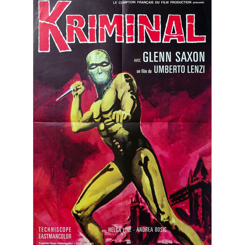 KRIMINAL Affiche de film - 60x80 cm. - 1966 - Glenn Saxon, Umberto Lenzi