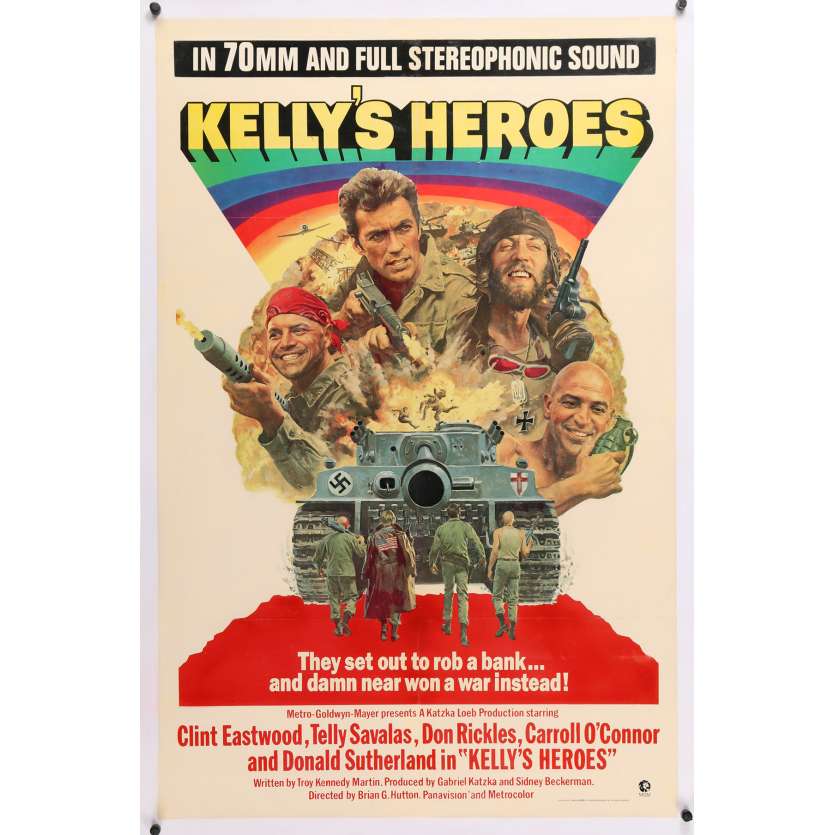 KELLY'S HEROES Original Movie Poster  - 27x40 in. - 1970 - Clint Eastwood, Telly Savalas