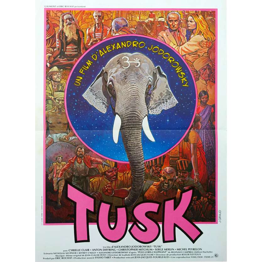 TUSK Original Movie Poster  - 15x21 in. - 1980 - Alejandro Jodorowsky, Cyrielle Clair