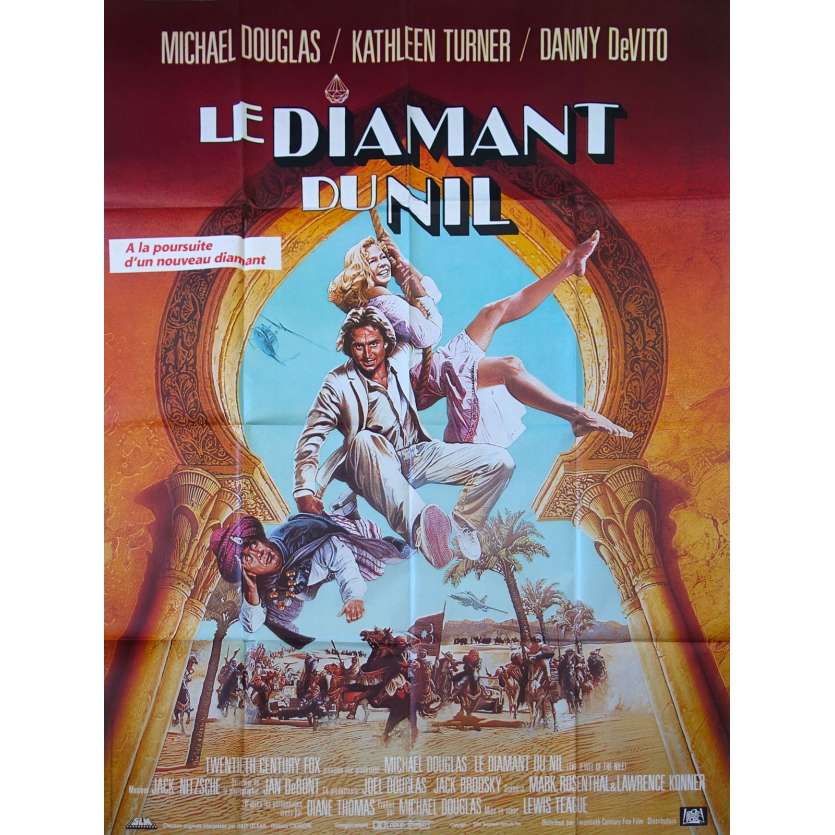 LE DIAMANT DU NIL Affiche de film - 120x160 cm. - 1985 - Michael Douglas, Kathleen Turner, Lewis Teague