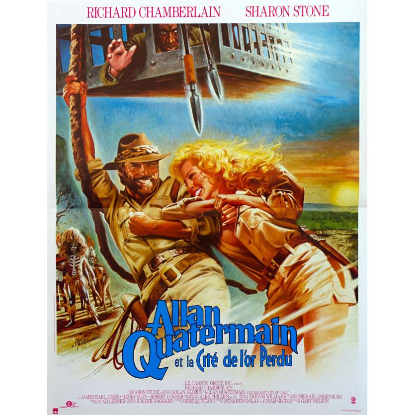 ALLAN QUATERMAINAND THE LOST CITY OF GOD Original Movie Poster - 15x21 in. - 1986 - Gary Nelson, Sharon Stone
