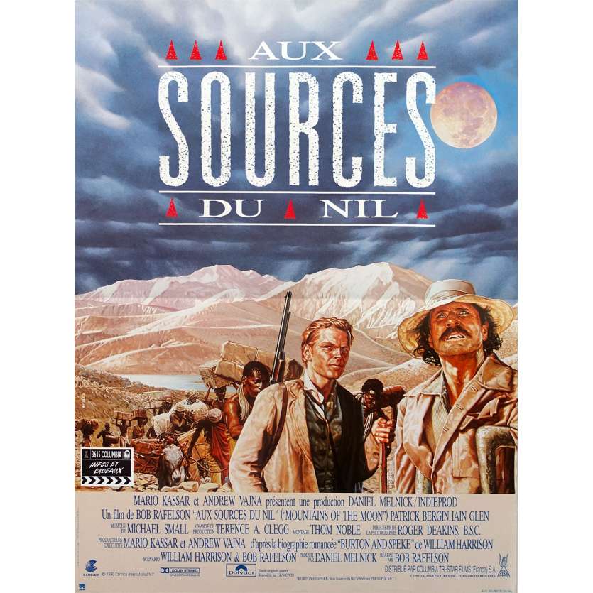 AUX SOURCES DU NIL Affiche de film - 40x60 cm. - 1990 - Patrick Bergin, Bob Rafelson