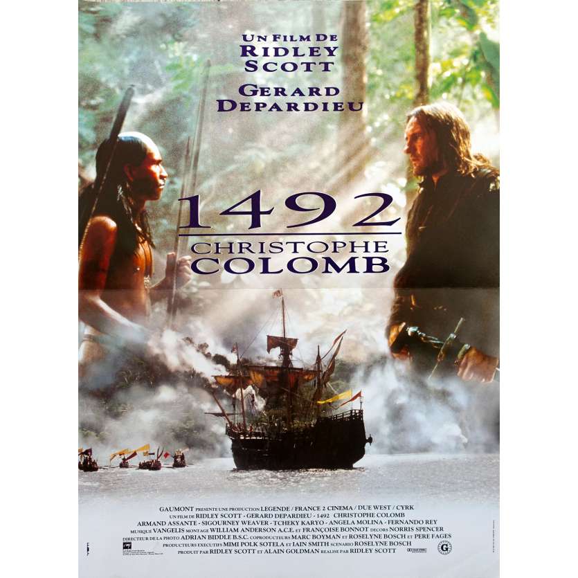 1492 CONQUEST OF PARADISE Original Movie Poster - 15x21 in. - 1992 - Ridley Scott, Gérard Depardieu
