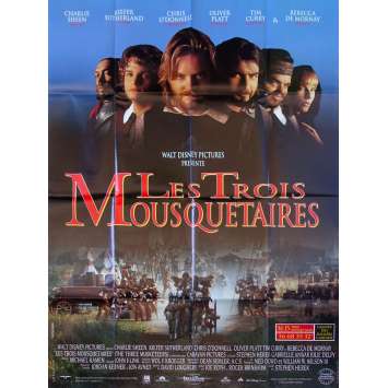 THE THREE MUSQUETEERS Original Movie Poster - 47x63 in. - 1993 - Stephen Herek, Charlie Sheen