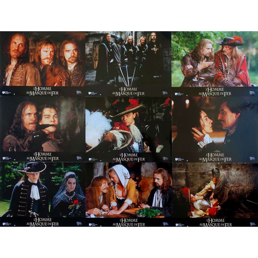 THE MAN IN THE IRON MASK Original Lobby Cards x9 - 9x12 in. - 1998 - Randall Wallace, Leonardo DiCaprio