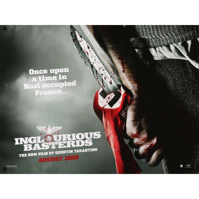 INGLORIOUS BASTERDS Original Movie Poster  - 30x40 in. - 2009 - Quentin Tarantino, Brad Pitt