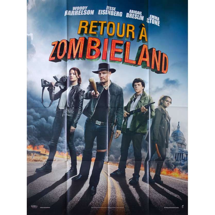 RETOUR A ZOMBIELAND Affiche de film - 120x160 cm. - 2019 - Woody Harrelson, Ruben Fleischer