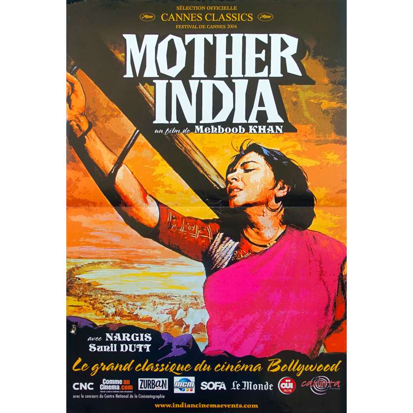 MOTHER INDIA Original Movie Poster  - 15x21 in. - 1957 - Mehboob Khan, Nargis