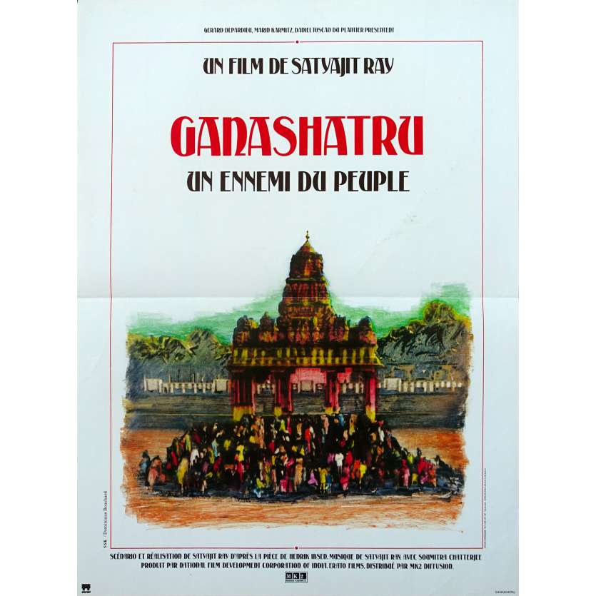 GANASHATRU Affiche de film  - 40x60 cm. - 1989 - Soumitra Chatterjee, Satyajit Ray