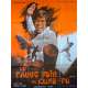 LE FAUVE NOIR DU KUNG FU Affiche de film - 120x160 cm. - 1973 - Chen Sing, Hou Cheng