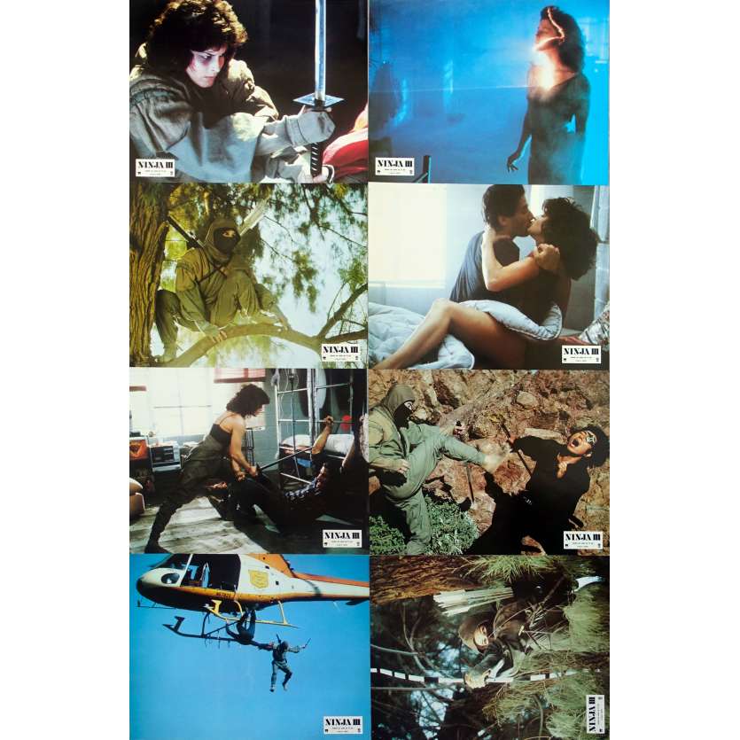 NINJA III THE DOMINATION Original Lobby Cards x8 - 9x12 in. - 1984 - Sam Firstenberg, Shô Kosugi