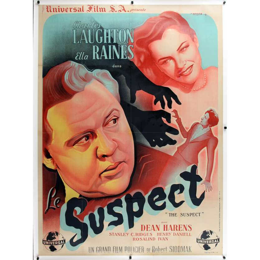 SUSPECT Original Movie Poster - 47x63 in. - 1944 - Robert Siodmak, Dennis Quaid