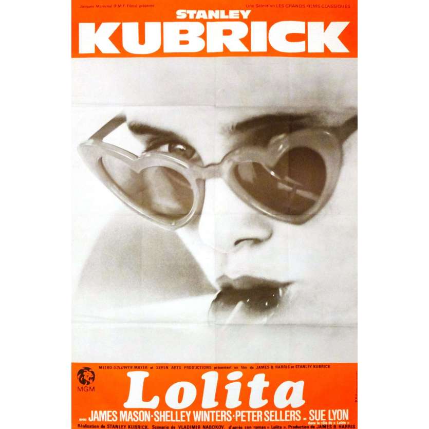 LOLITA Movie Poster 32x47 in. French - R1981 - Stanley Kubrick, James Mason