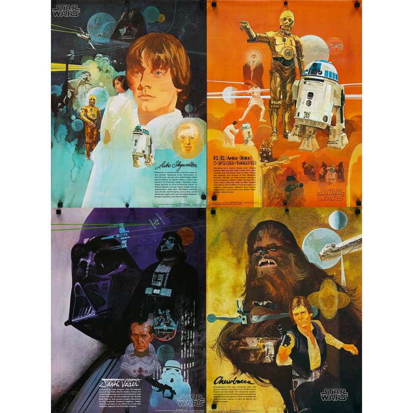 STAR WARS - LA GUERRE DES ETOILES Affiches Publicitaires  - 46x61 cm. - 1977 - Harrison Ford, George Lucas