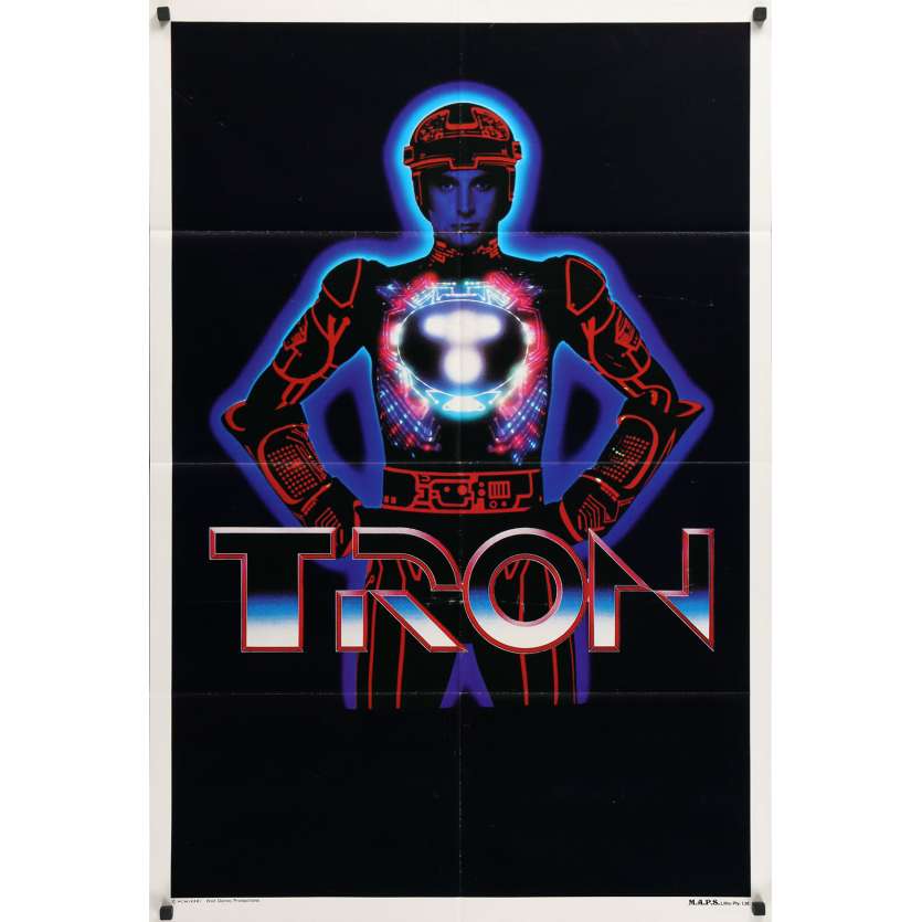 TRON Original Movie Poster  - 29x40 in. - 1982 - Steven Lisberger, Jeff Bridges
