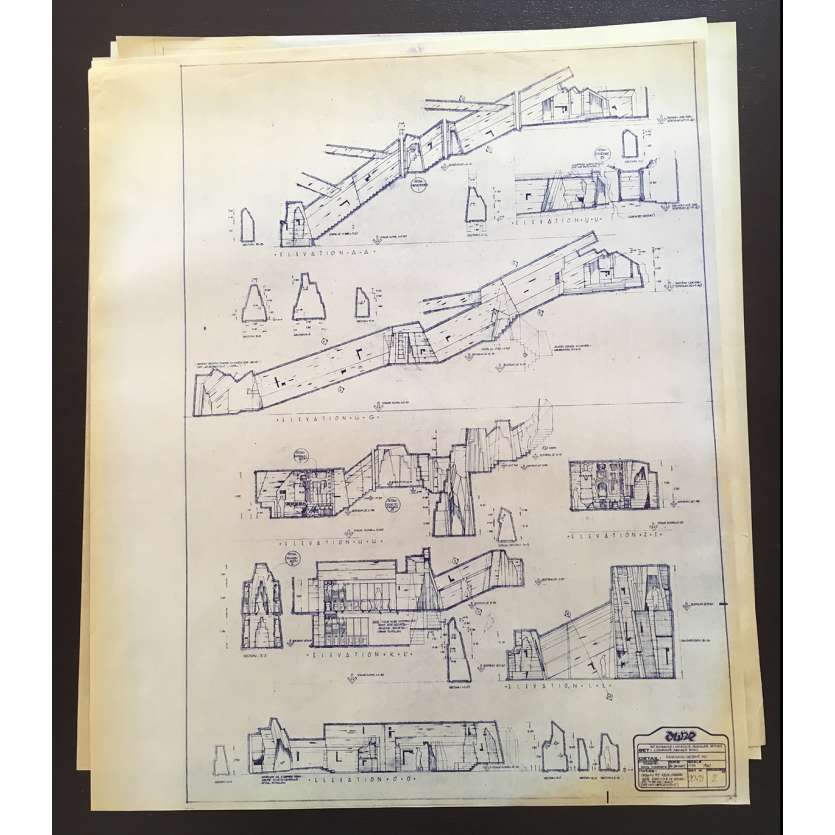 DUNE Original Blueprints Lot - Sietch Tabr - 1982 - David Lynch, Kyle McLachlan