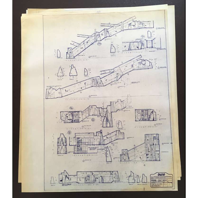 DUNE Lot de Blueprints - Sietch Tabr - 1982 - Kyle McLachlan, David Lynch