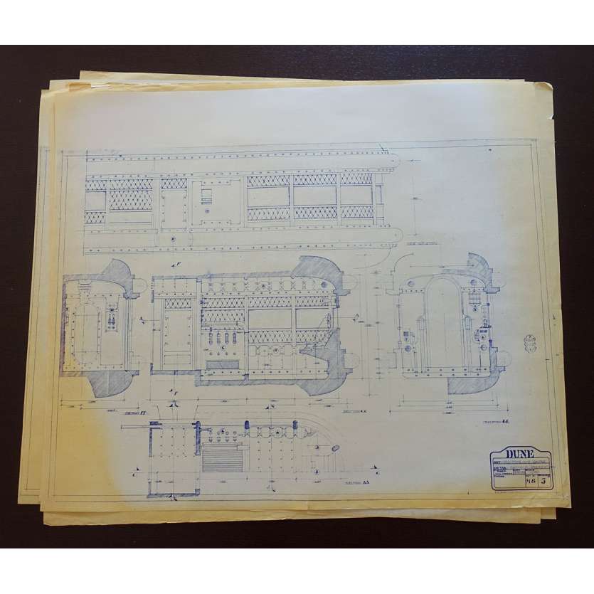 DUNE Original Blueprints Lot - Geidi Prime - 1982 - David Lynch, Kyle McLachlan