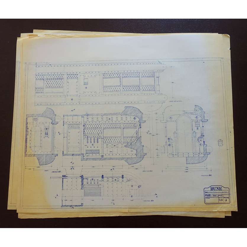 DUNE Lot de Blueprints - Geidi Prime - 1982 - Kyle McLachlan, David Lynch