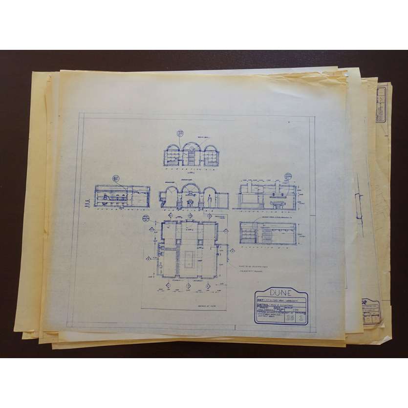 DUNE Original Blueprints Lot - Arrakeen Castle - 1982 - David Lynch, Kyle McLachlan