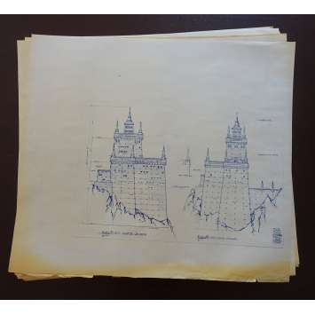 DUNE Lot de Blueprints - Caladan Castle - 1982 - Kyle McLachlan, David Lynch DUNE Lot de Blueprints - Caladan Castle - 1982 - Kyle McLachlan, David Lynch