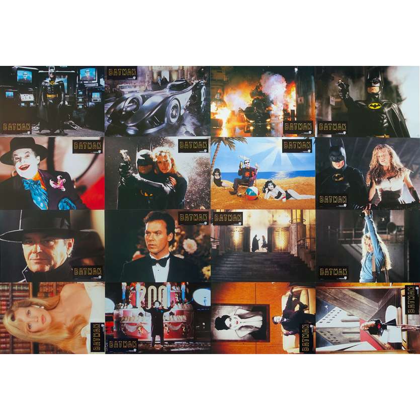 BATMAN Lobby Cards x16 - 9x11,5 in. - 1989 - Tim Burton, Jack Nicholson