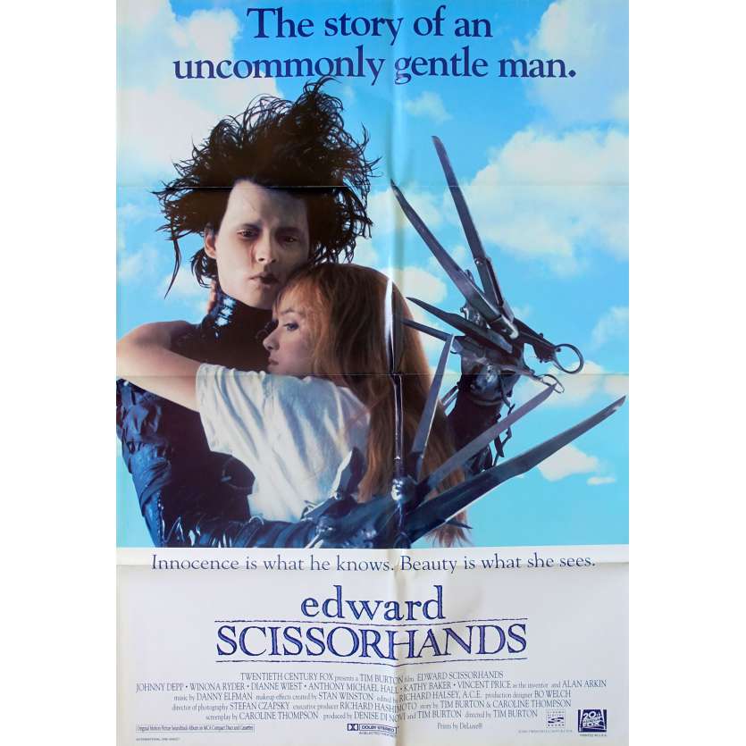 EDWARD SCISSORHANDS Movie Poster Style A - 27x40 in. - 1992 - Tim Burton, Johnny Depp