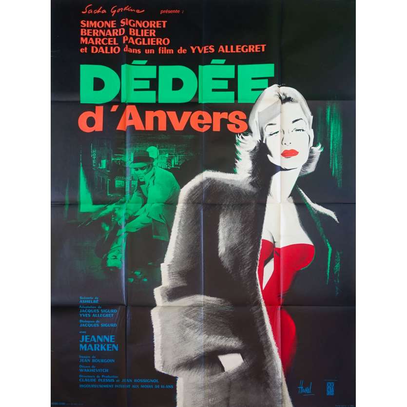 DEDEE D'ANVERS Affiche de film  - 120x160 cm. - R1960 - Simone Signoret, Yves Allégret