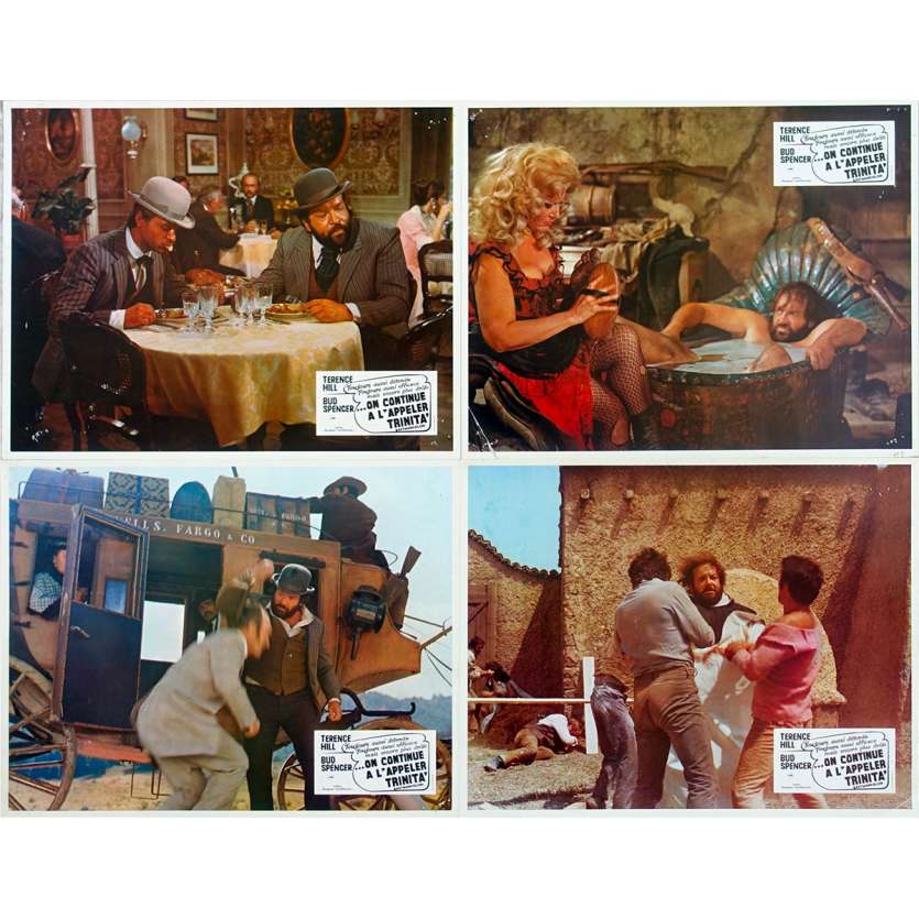 TRINITY IS STILL MY NAME Original Lobby Cards x4 - 9x12 in. - 1971 - Enzo Barboni, Terence Hill, Bud Spencer