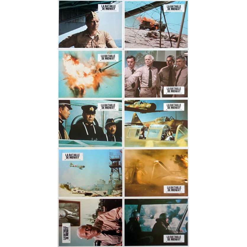 LA BATAILLE DE MIDWAY Photos de film x10 - 21x30 cm. - 1976 - Charlton Heston, Jack Smight