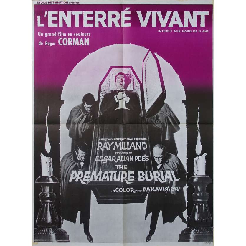 L'ENTERRE VIVANT Affiche de film - 60x80 cm. - 1962 - Ray Milland, Roger Corman