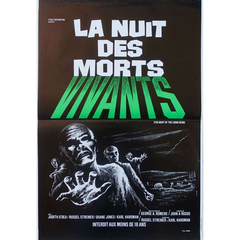 NIGHT OF THE LIVING DEAD Original Movie Poster - 15x21 in. - 1968 - George A. Romero, Duane Jones