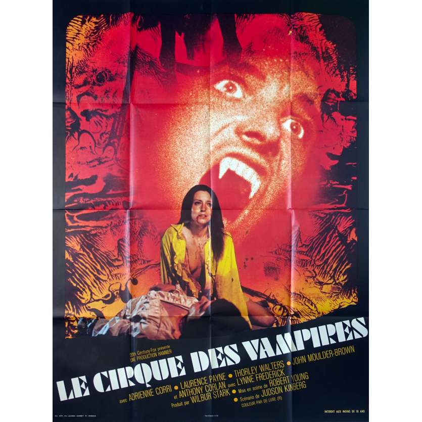 LE CIRQUE DES VAMPIRES Affiche de film  - 120x160 cm. - 1972 - Adrienne Cori, Robert Young