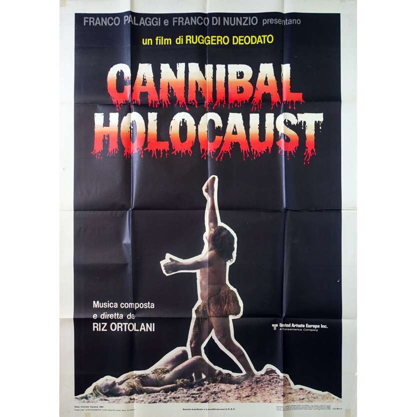 CANNIBAL HOLOCAUST Original Movie Poster - 39x55 in. - 1980 - Ruggero Deodato, Robert Kerman