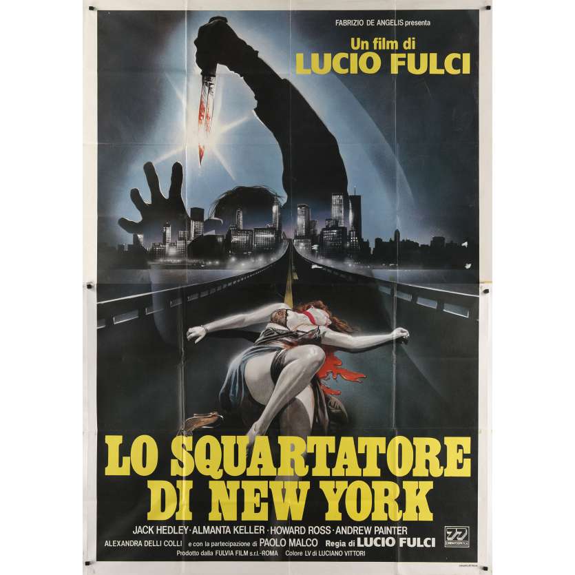 THE NEW YORK RIPPER Original Movie Poster - 39x55 in. - 1982 - Lucio Fulci, Jack Hedley