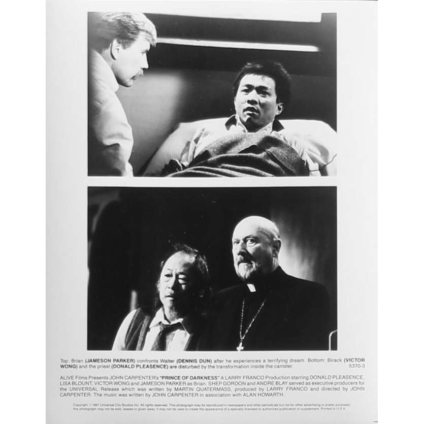 PRINCE DES TENEBRES Photo de presse N03 - 20x25 cm. - 1987 - Donald Pleasence, John Carpenter