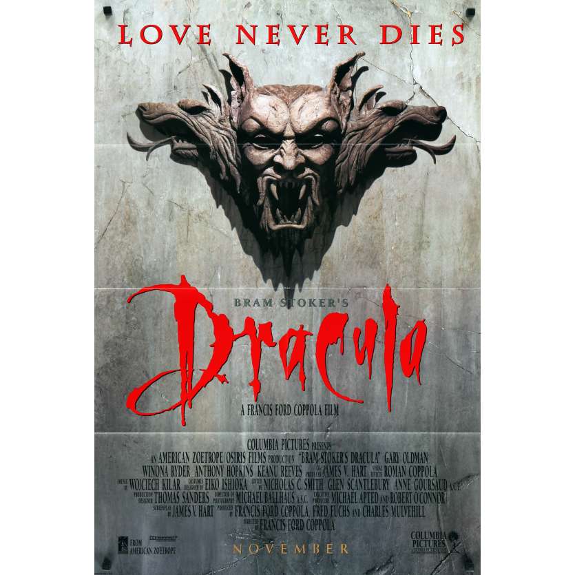 DRACULA Affiche de film - 69x104 cm. - 1992 - Gary Oldman, Winona Ryder, Francis Ford Coppola