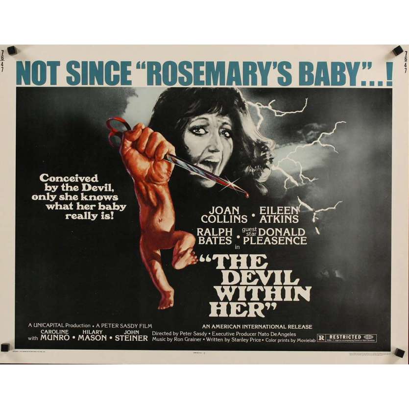 DEVIL WITHIN HER 1/2sh '76 conceived by the Devil, only she knows what her baby really is!