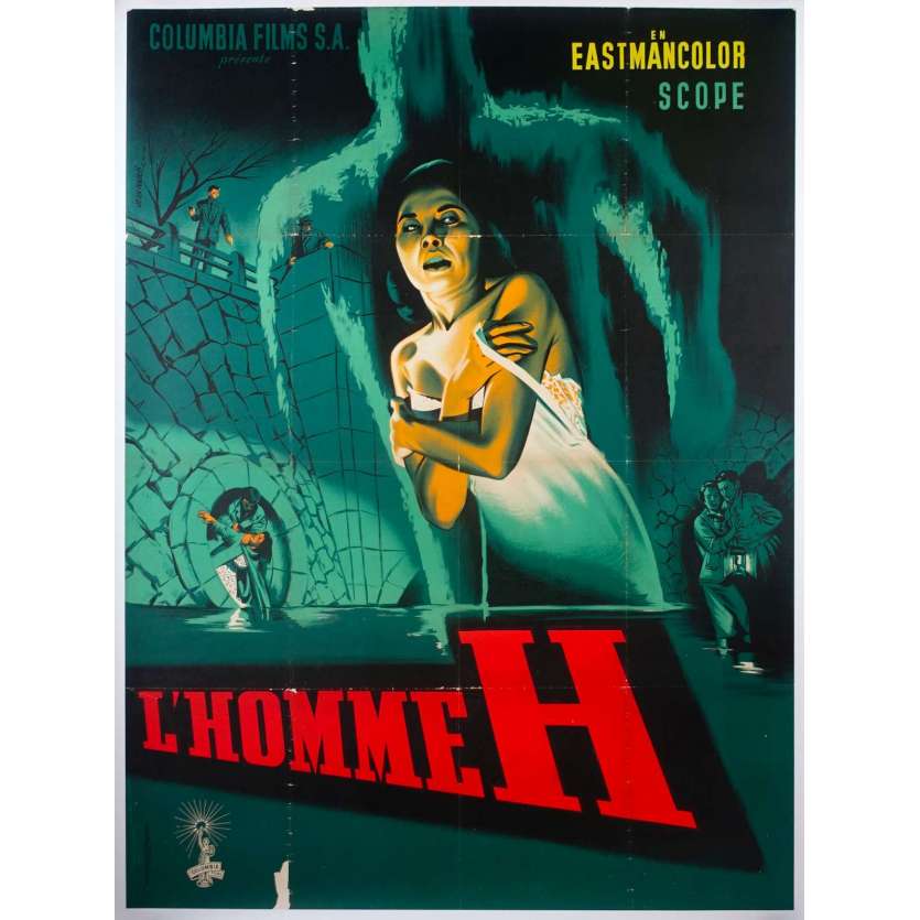 L'HOMME H Affiche de film - 120x160 cm. - 1958 - Yumi Shirakawa, Ishiro Honda